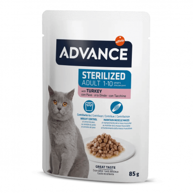 Advance  Sterilized cats with Turkey wet food for cats