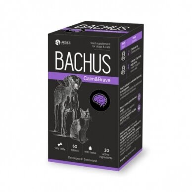 Bachus Calm&Brave a feed supplement for the pet's nervous system.