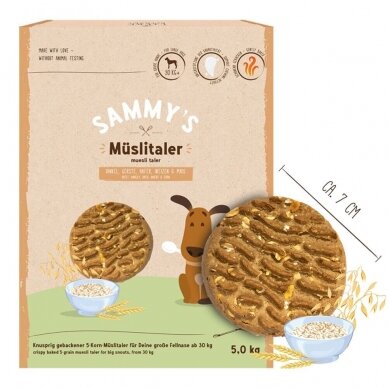 Sammy's muesli taler 1 kg dog snacks with grains 1