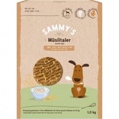 Sammy's muesli taler 1 kg grūdiniai skanėstai šunims