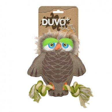 Canvas owl natural look dog toy 1
