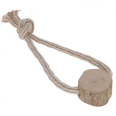 Coffee wood chain natural dog toy 1