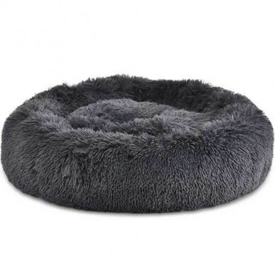 Dog Cushion Cuddle Dark Grey Round fluffy and wonderfully soft dog bed