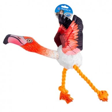 Duvoplius Pluche flying flamingo mixed colors soft dog toy 1