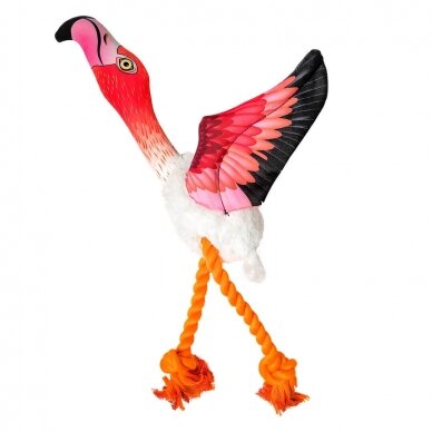 Duvoplius Pluche flying flamingo mixed colors minkštas žaislas šunims