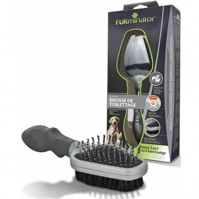 FURminator® Dual Grooming Brush dvipusis šepetys šunų ir kačių kailio priežiūrai 1