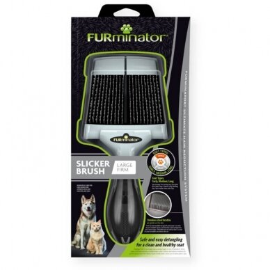 FURminator® Firm Grooming Slicker Brush šepetys šunų ir kačių kailio priežiūrai 2