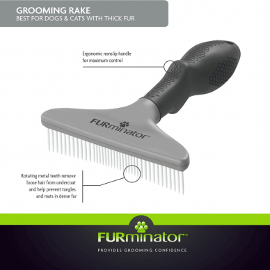 FURminator® Grooming Rake šukos-grėbliai šunims ir katėms 4