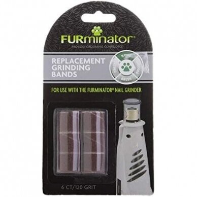 FURminator® Replacement Grinding Bands keičiamosios šlifavimo juostos FURminator® Nail Grinder nagų dildei 1
