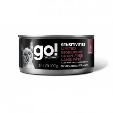 Go! Sensitivities Grain Free Lamb Pate for Cats konservai katėms su eriena