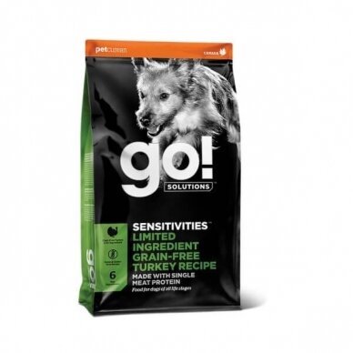 GO! SOLUTIONS SENSITIVITIES LIMITED INGREDIENT GRAIN FREE TURKEY visavertis maistas šunims su kalakutiena