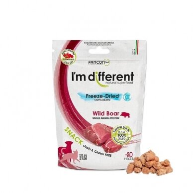 I'm different WILD-BOAR  Freeze-Dried raw liofilizuoti skanėstai šunims