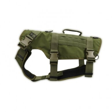 K9Thorn One harness for dogs with MOLLE carrying system on the harness