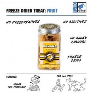 Kiwi Walker Freeze Dried Banana liofilizuoti skanėstai šunims ir katėms 2