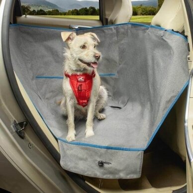 Kurgo Heather Half Dog Hammock protection for backseats of car