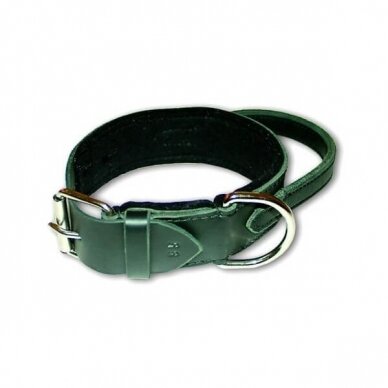 SCHWEIKERT LEATHER COLLAR WITH FELT AND WRIST STRAP for dogs