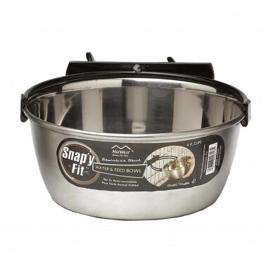 MidWest Snapy Fit Stainless Steel bowl dubenėliai šunims tvirtinami prie narvų 2