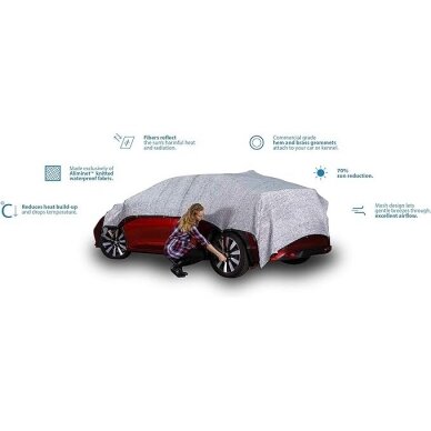 MULTI-USE ALUMINET™ SHADE CLOTH saulės kaitrą atspindintis užtiesalas automobiliui 4