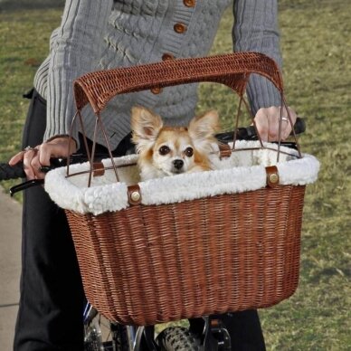 PetSafe Happy Ride Wicker Bicycle Basket for Dogs and Cats Stylish Wicker  basket for pets 1