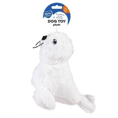 Plush seal cuddle white pliušinis žaislas šunims 1