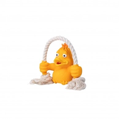 Quapas! Dog Toy Fun Duck with rope vinyl dog toy 2