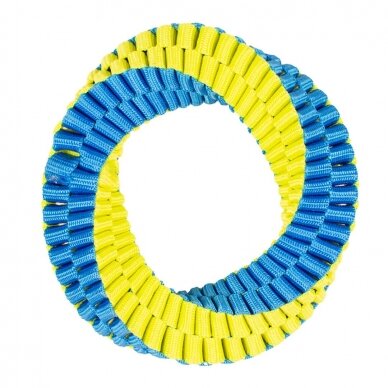 Supa` nylon hoop blue/yellow stiprus žaislas šunims