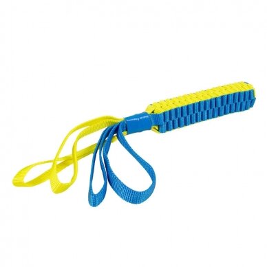 Supa`nylon tug stick blue/yellow tvirtas, tampymui skirtas žaislas šunims